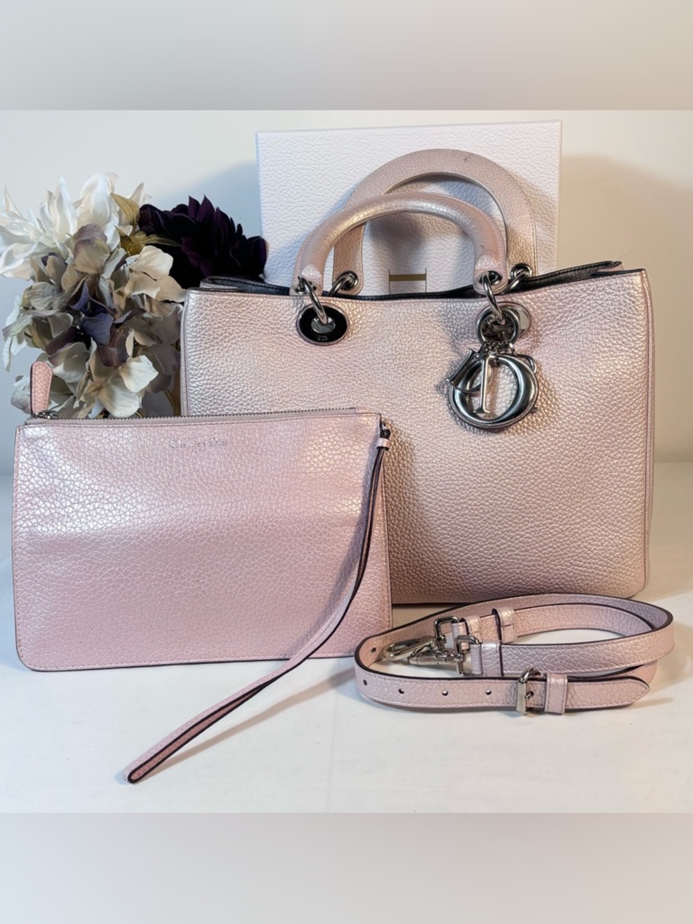 Beautiful Dior Diorissimo Tote Pink